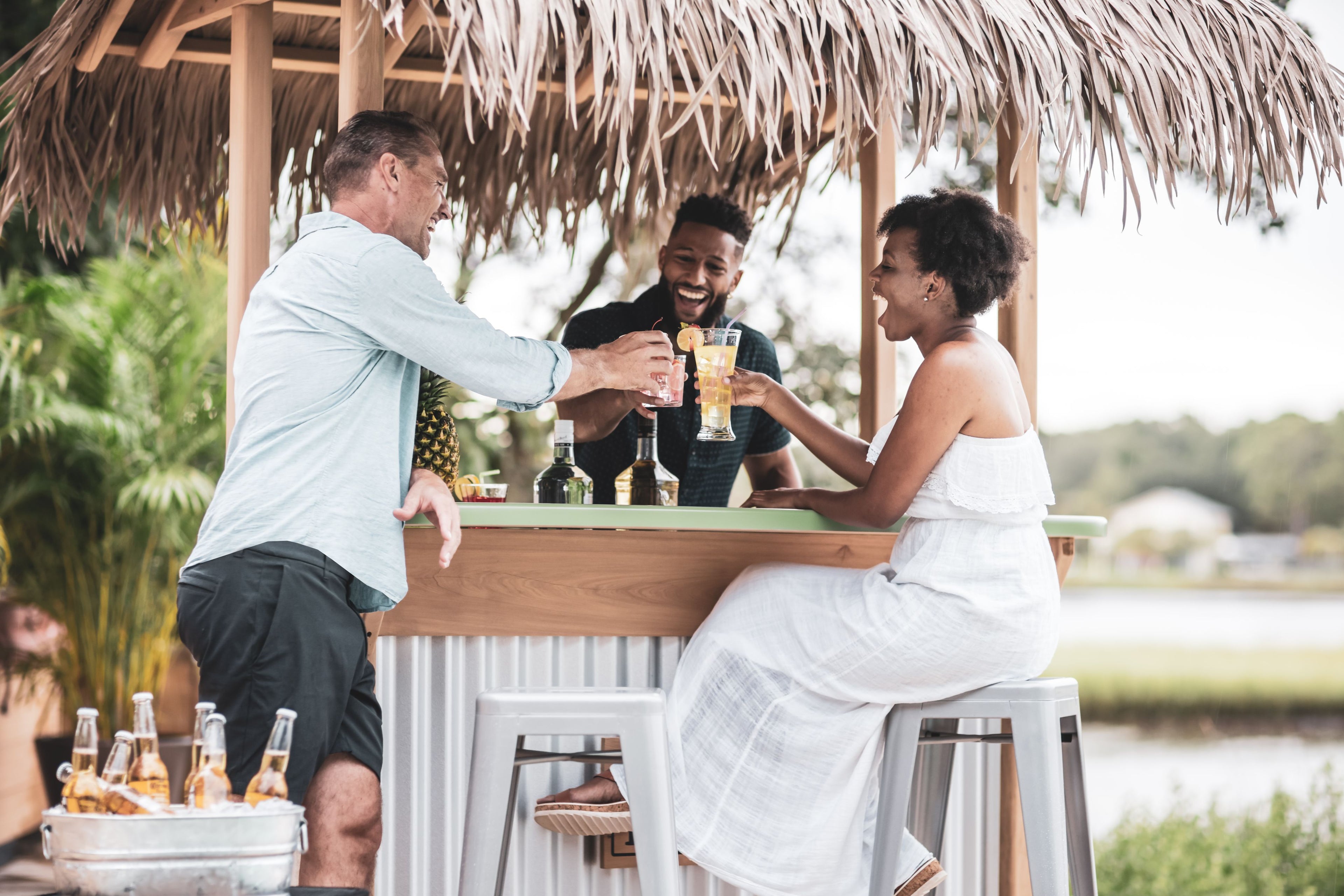 Set Up A Tiki Bar or Palapa For Serving Drinks And Snacks